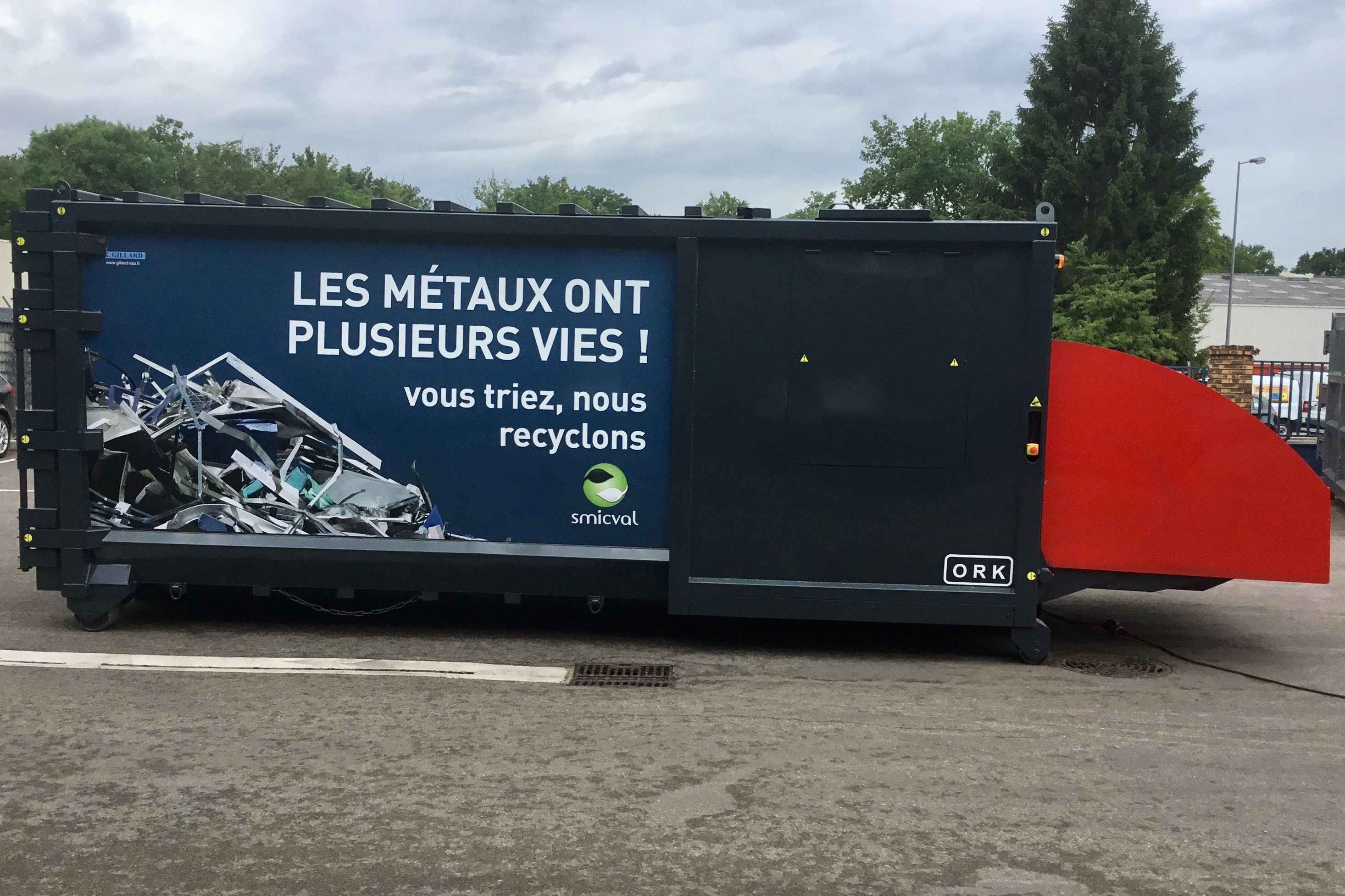 Compacteur Monobloc “ORK MK3”<br>Pour déchetteries à plat<br>(Matériel Breveté)